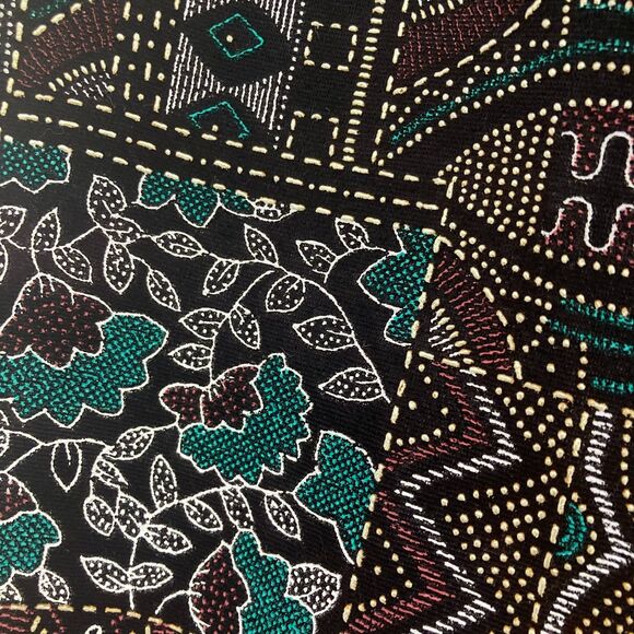 Michele Leslie 80s Vintage Velvet Vest M Metallic Tribal Boho - Picture 11 of 14